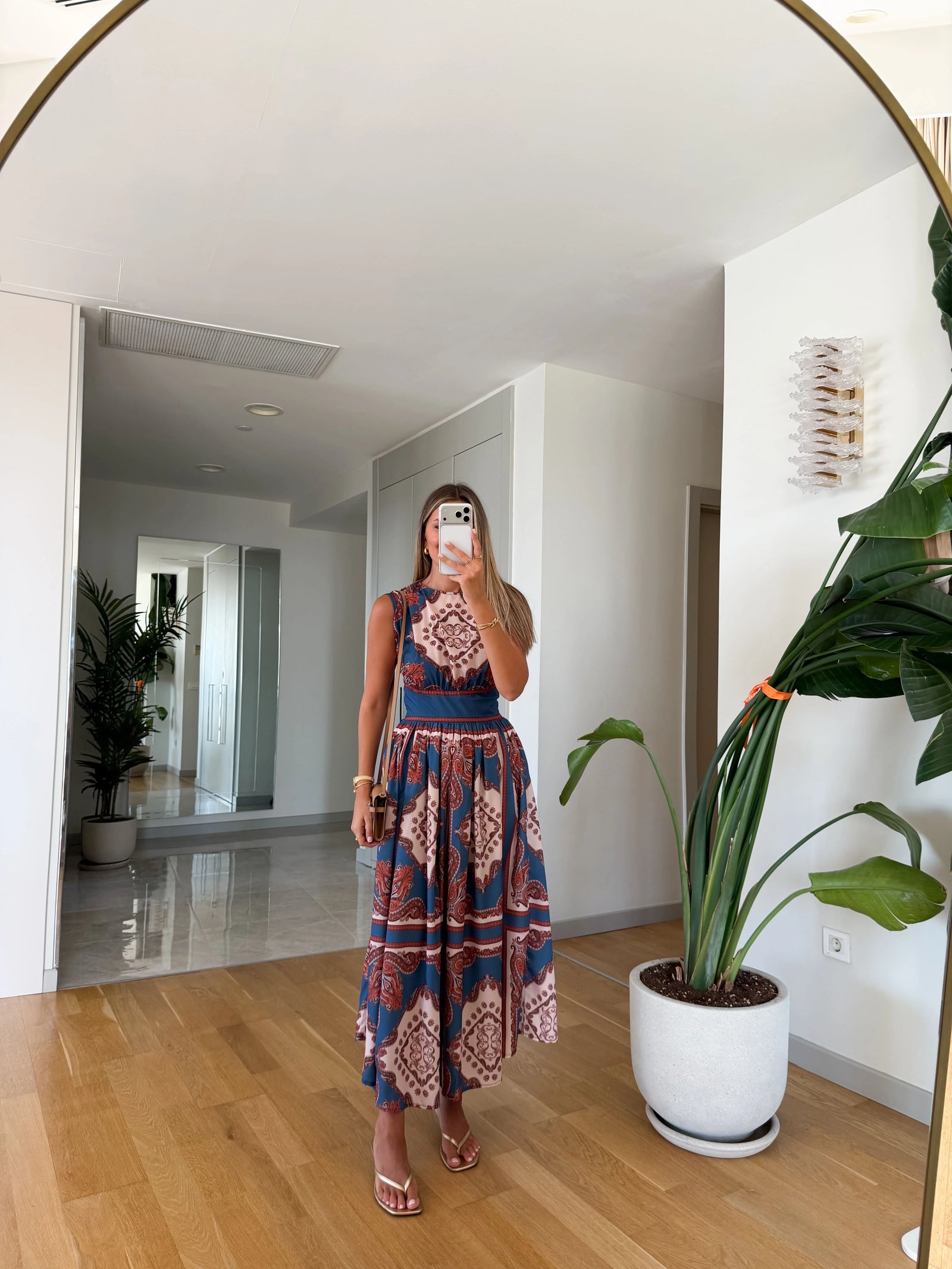 Premium Riviera Paisley Midi Haljina