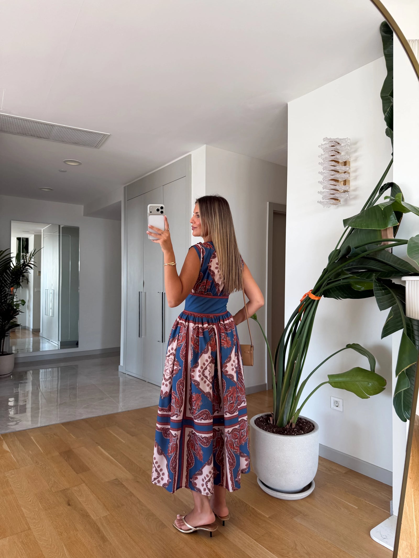 Premium Riviera Paisley Midi Haljina