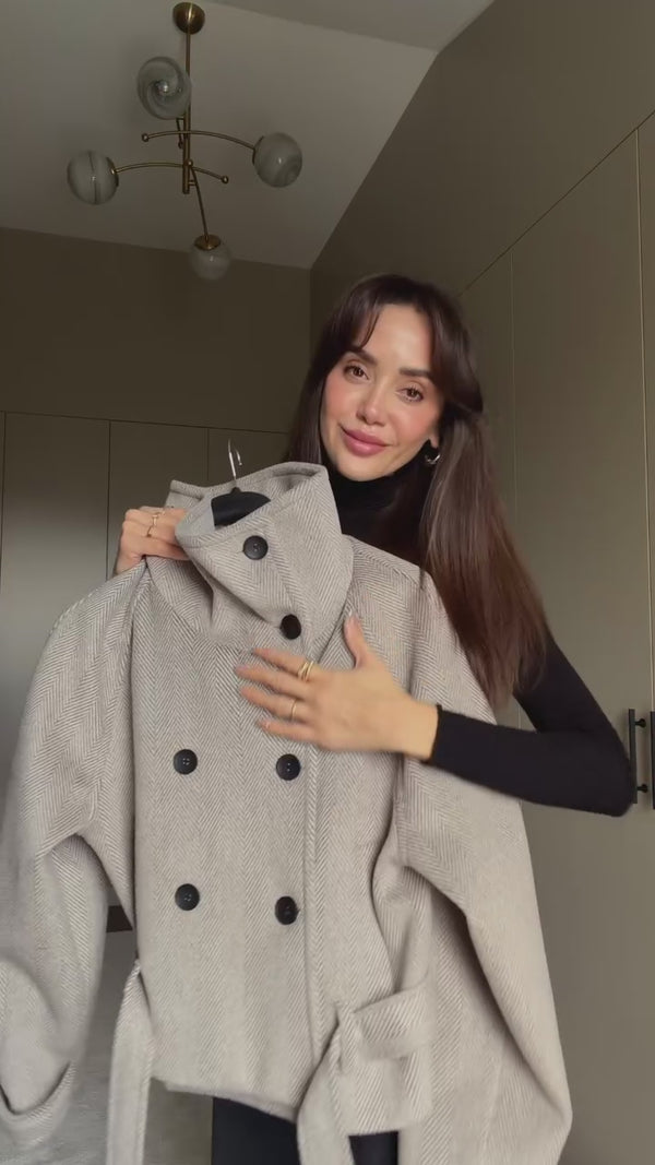 BEIGE VUNENI KAPUT/JAKNA
