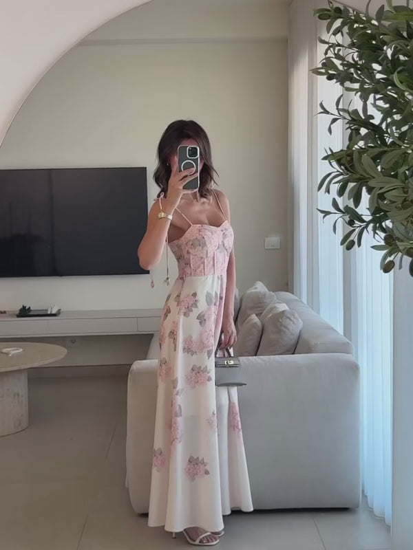 Floral Bustier Dress - Rose Ecru Edition