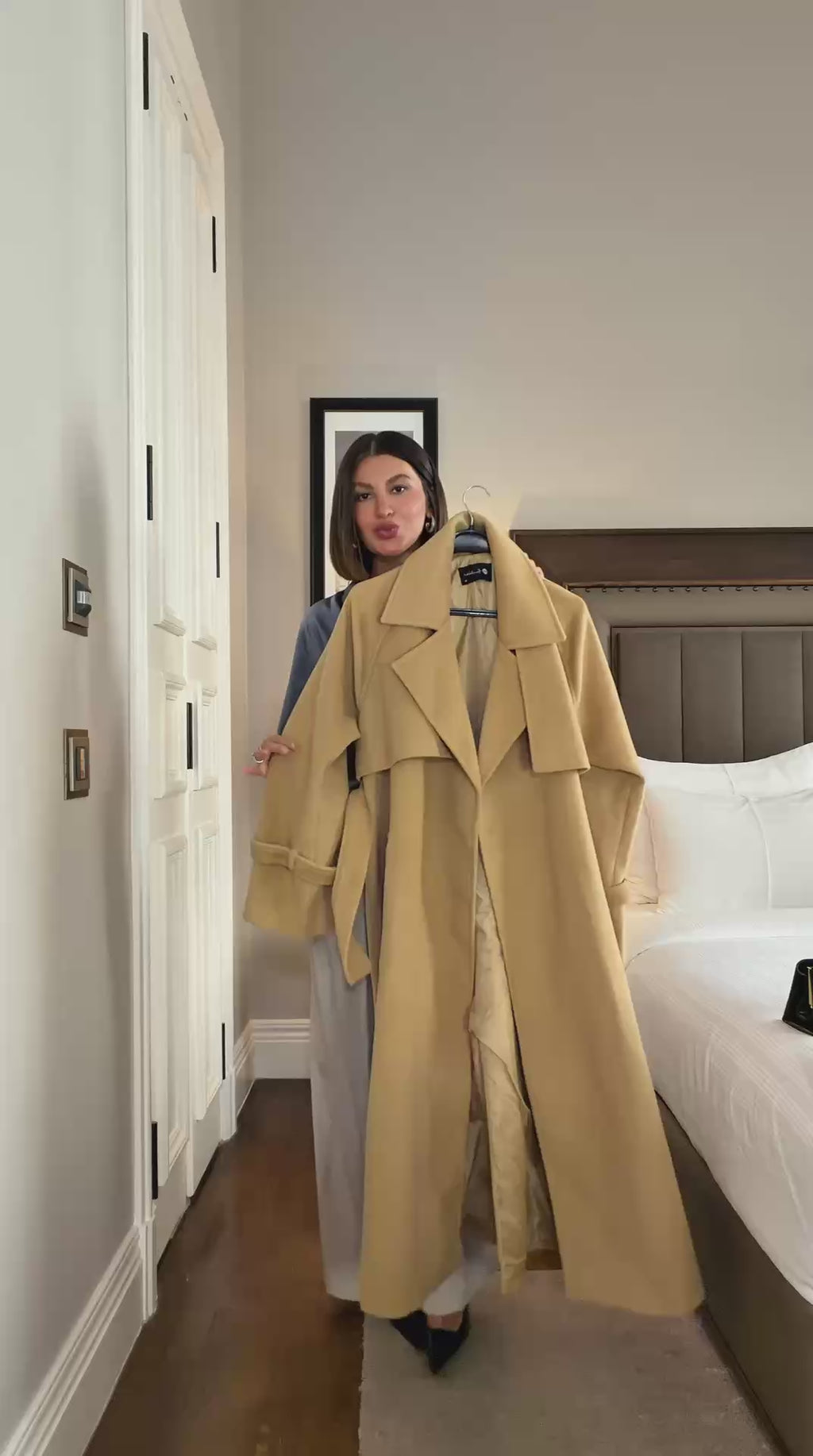 MAXI WOOL BELTED COAT – CAMEL