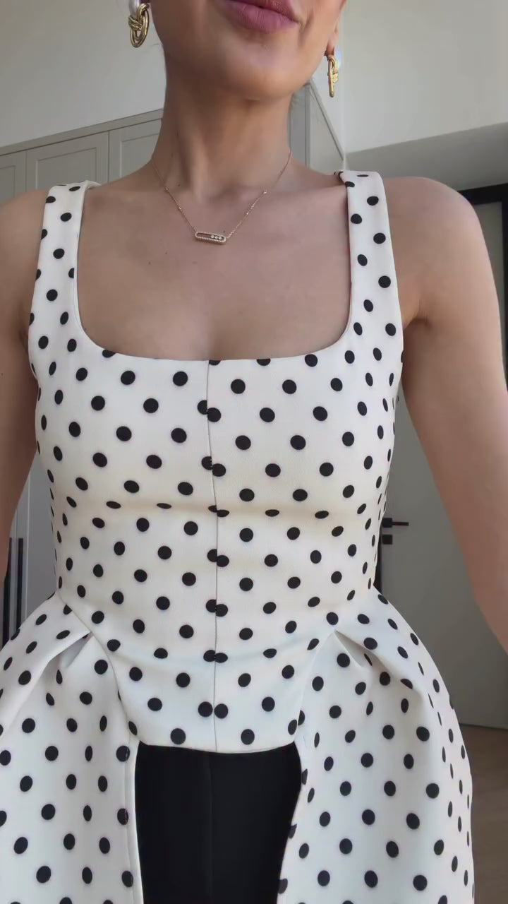 Peplum Sculpt Corse Dots Top - više boja