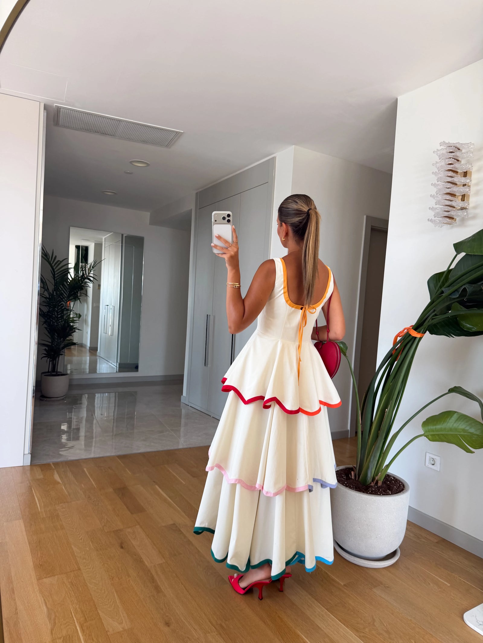 Color Trim Premium Cotton Dress