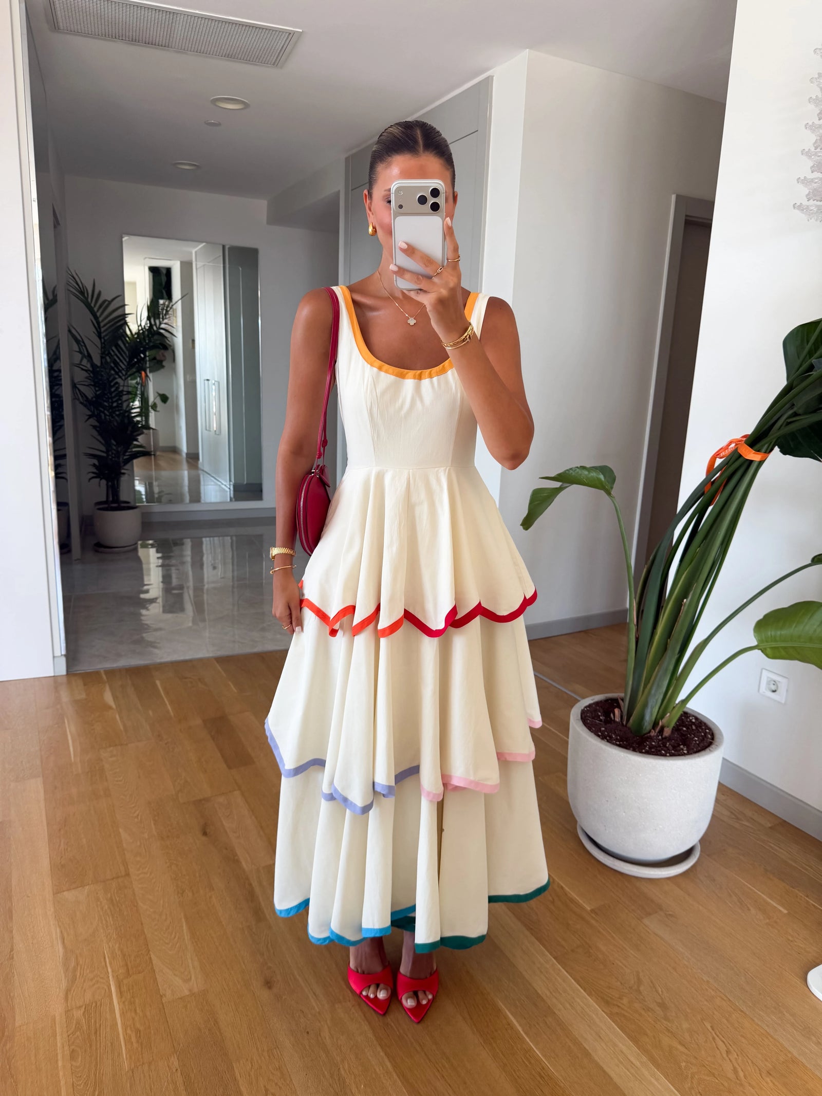 Color Trim Premium Cotton Dress