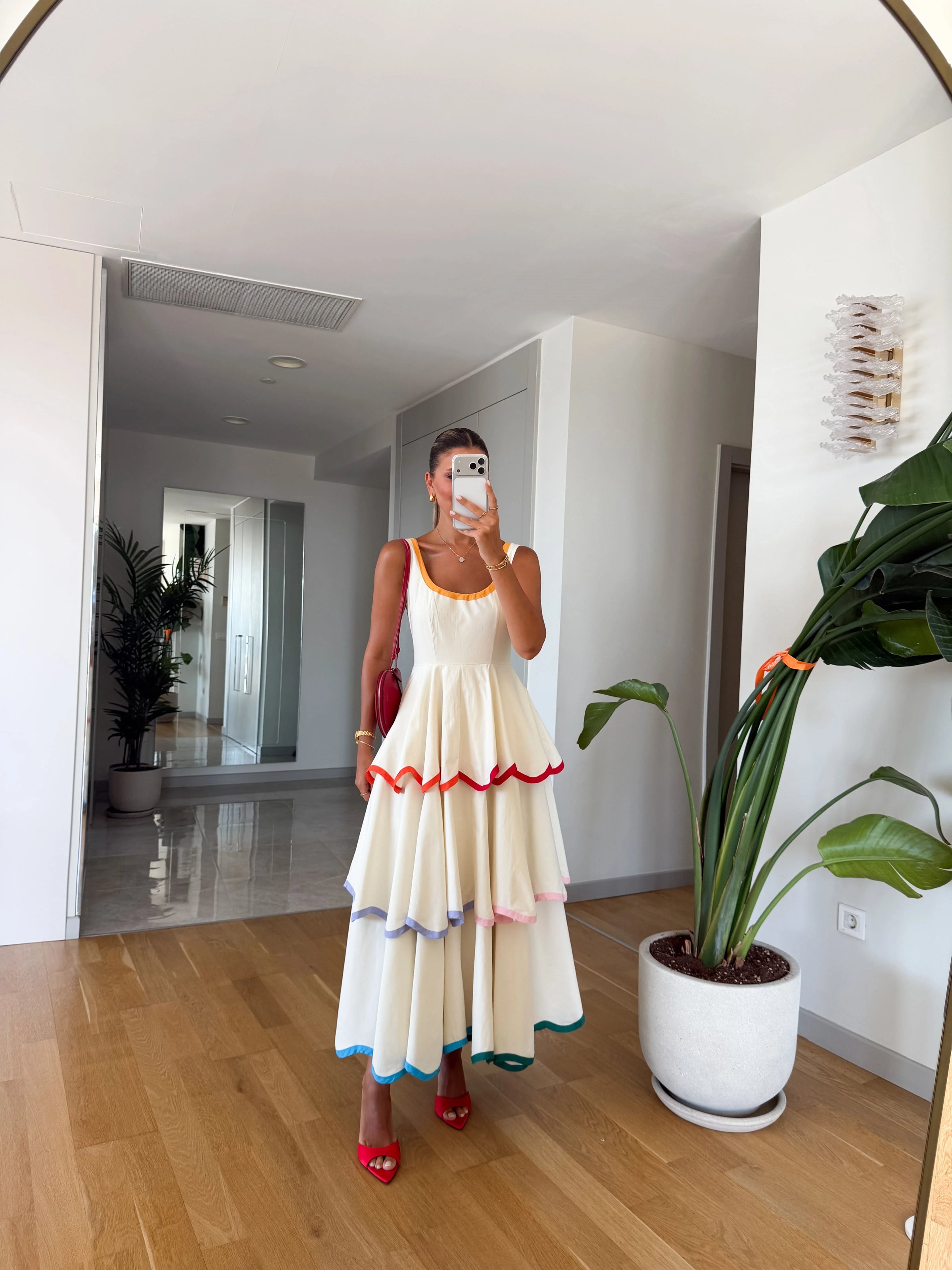 Color Trim Premium Cotton Dress