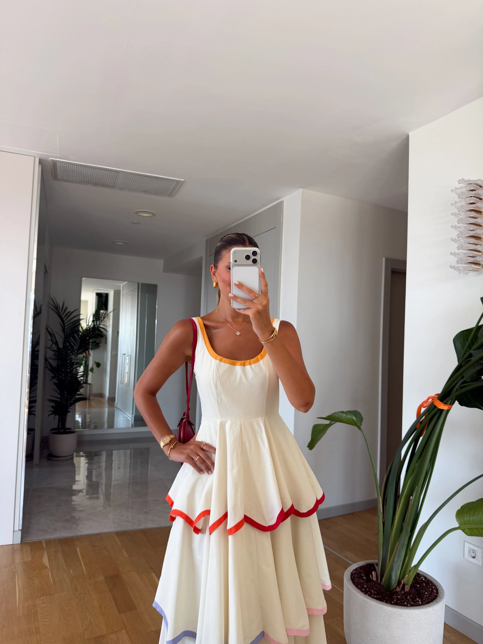 Color Trim Premium Cotton Dress