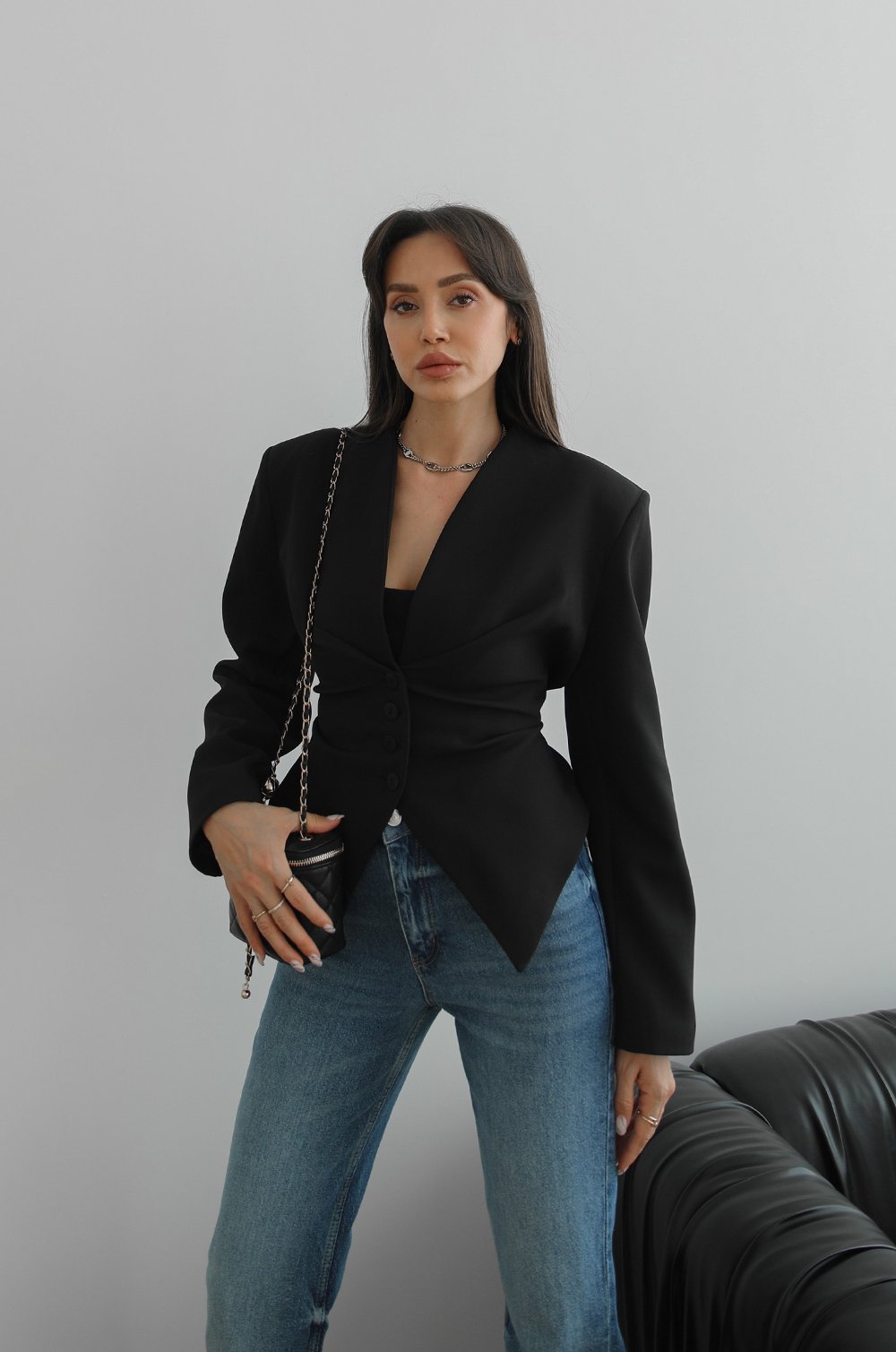 Black Sculp blejzer