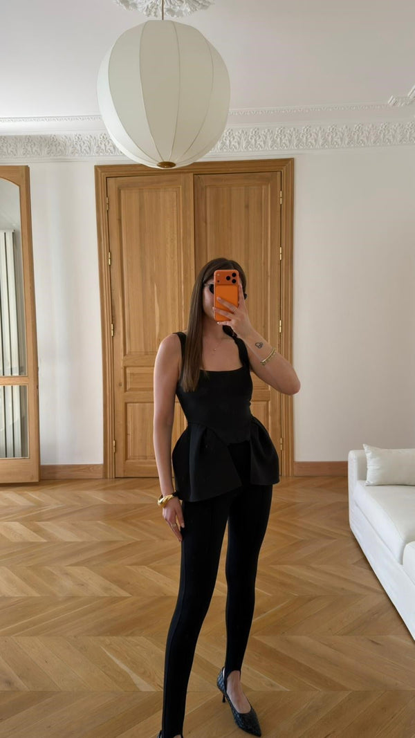 Peplum Sculpt Corset Top with Wide Straps - vibe boja