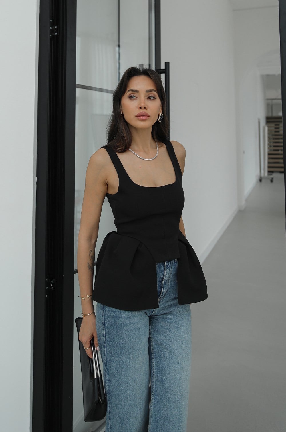 Peplum Sculpt Corset Top with Wide Straps - više boja