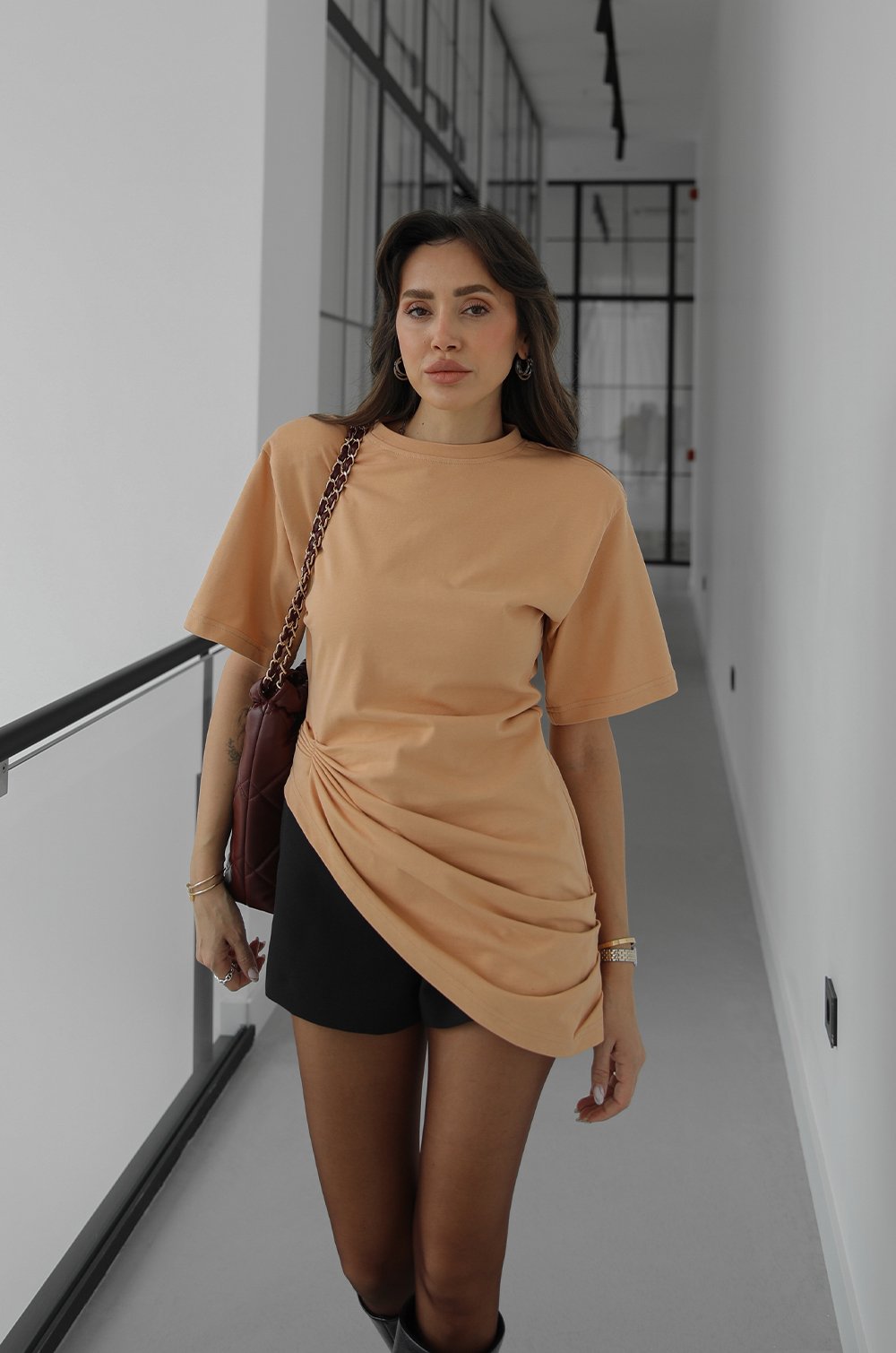 Designer Twist Cotton T-Shirt White