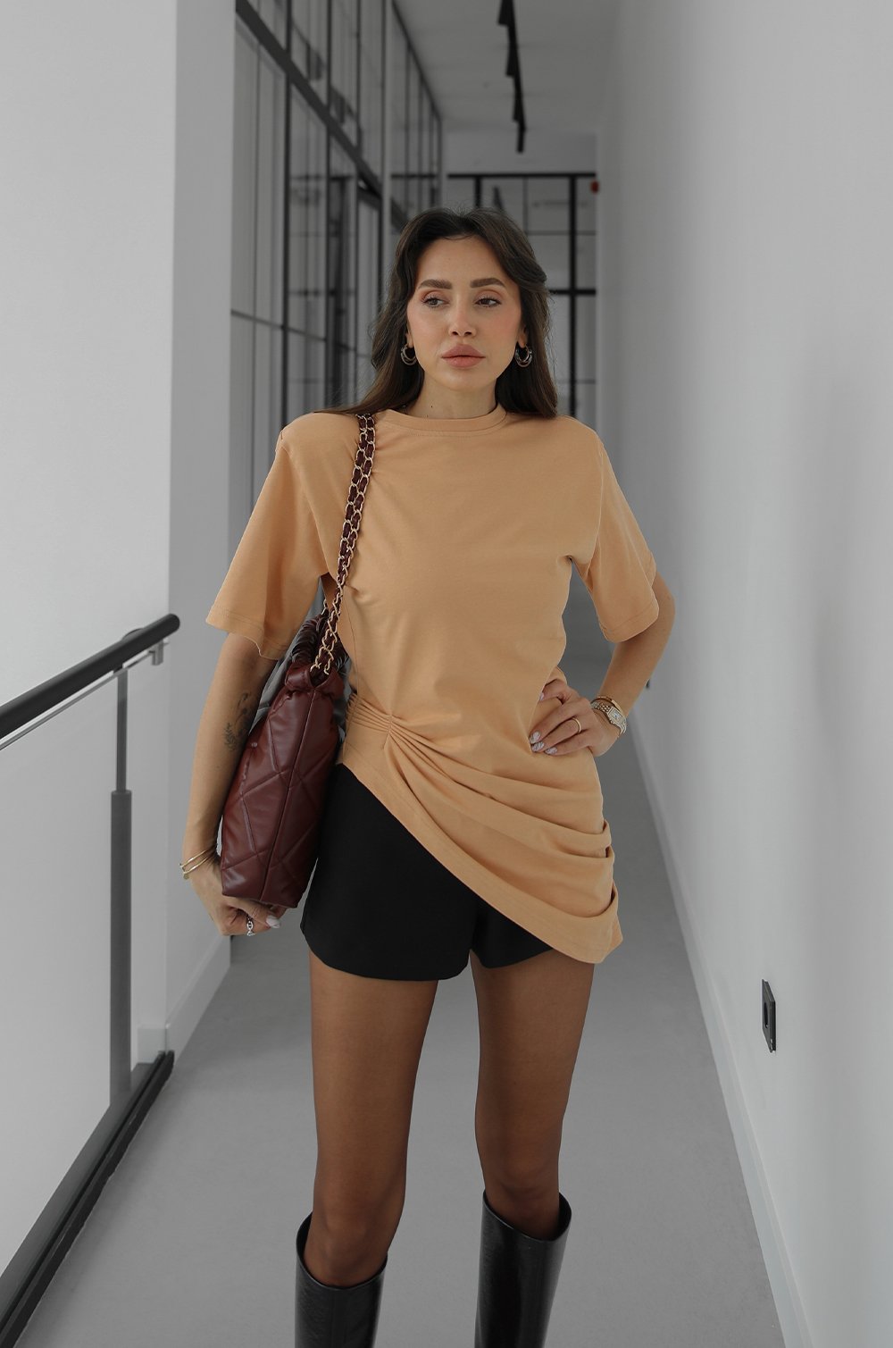 Designer Twist Cotton T-Shirt White