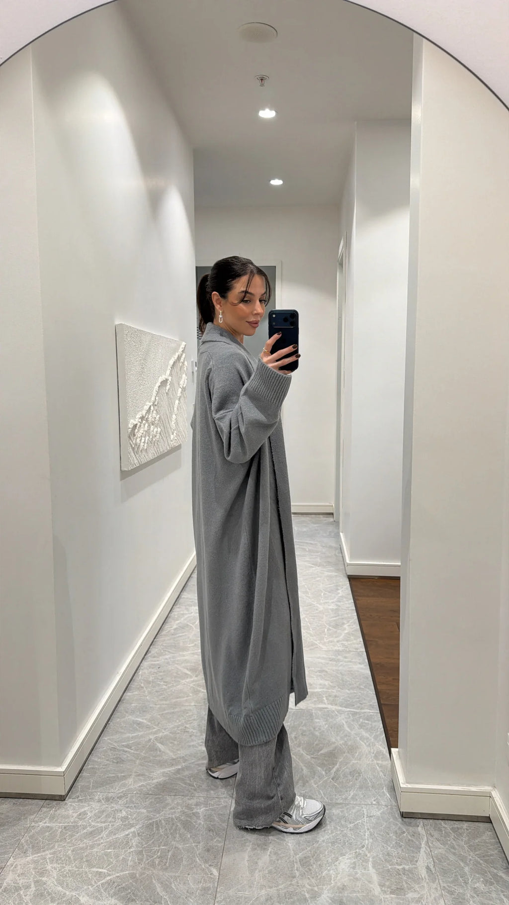 SweatGrey Long Knit Cardigan 2