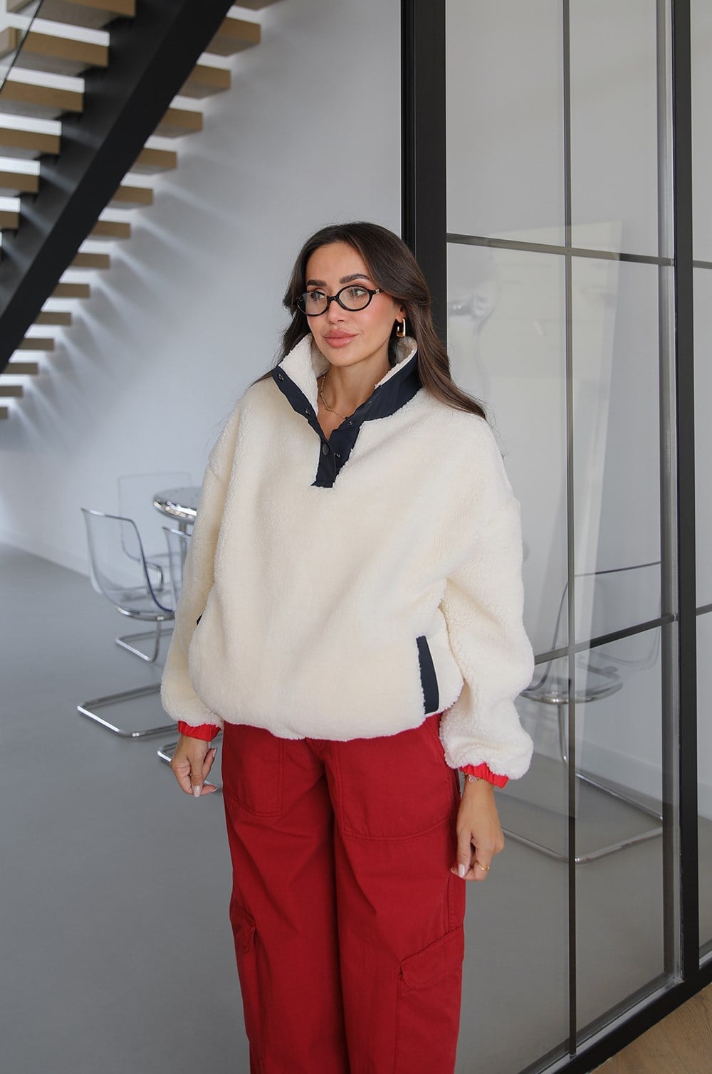 Teddy Bear Fleece Sweatshirt Ecru — fotografija 4