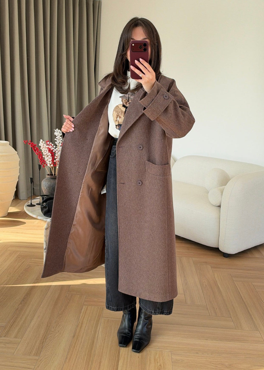 Tokyo premium vuneni kaput — taupe