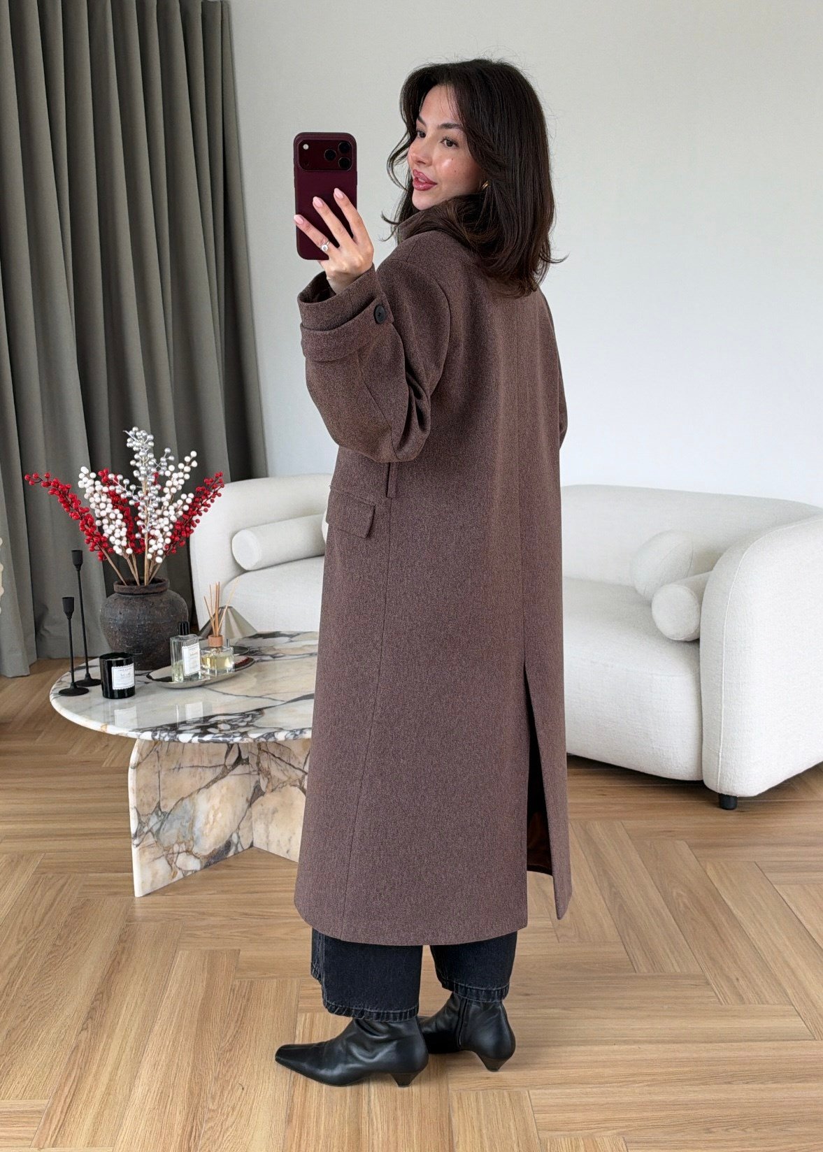 PREMIUM WOOL BELTED LONG COAT – VIZON TAUPE