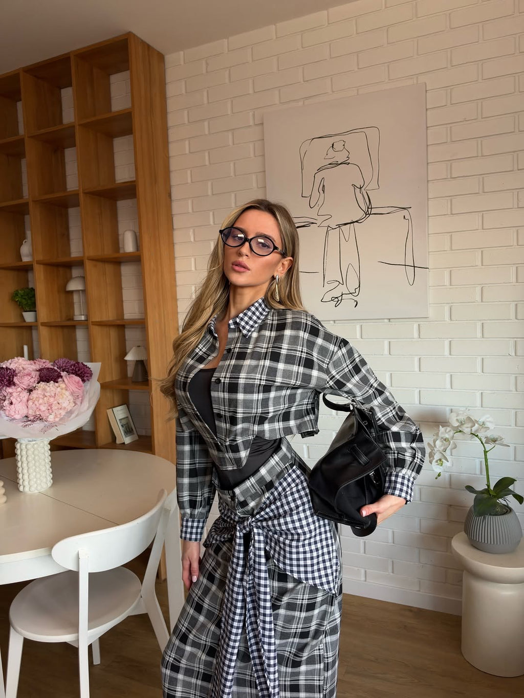 URBAN CHECK SET – bodi i karirana maksi suknja, fotografija 1