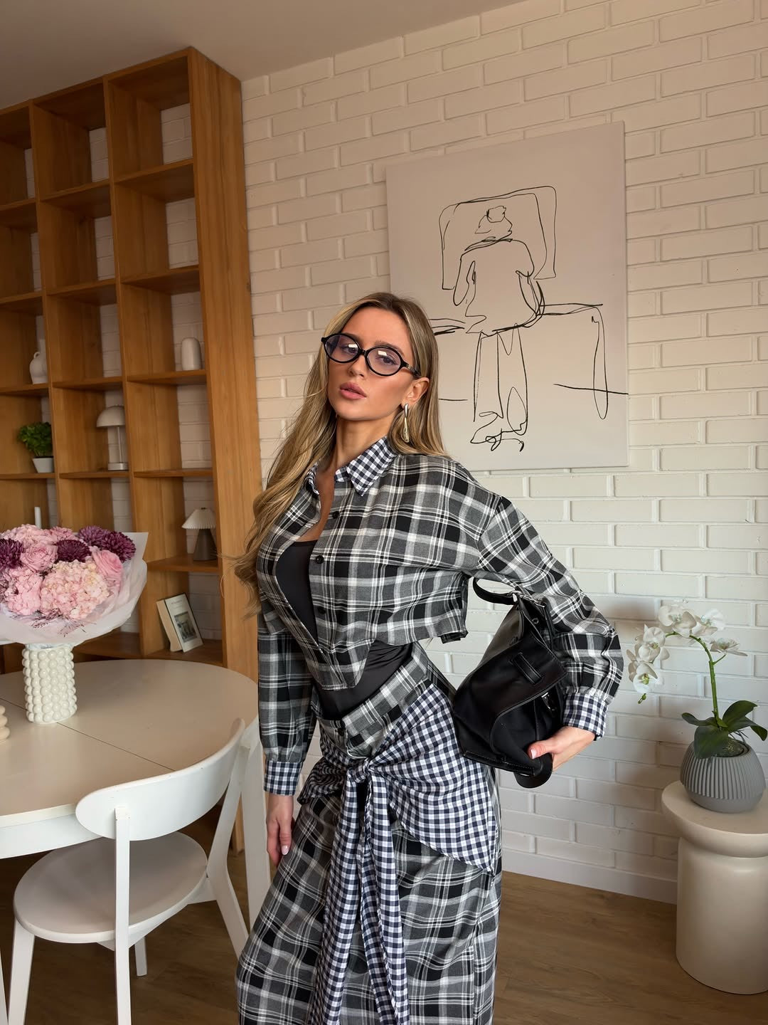 URBAN CHECK SET – bodi i karirana maksi suknja, fotografija 1