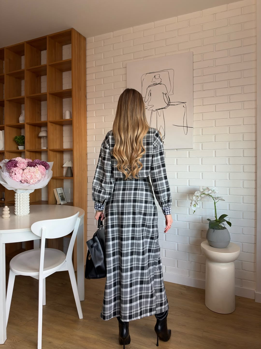 URBAN CHECK SET – bodi i karirana maksi suknja, fotografija 3