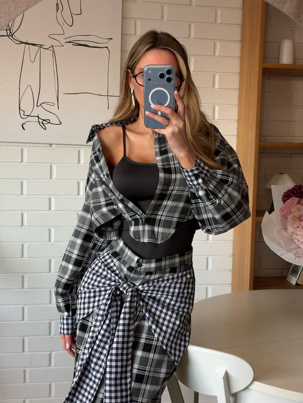 URBAN CHECK SET – bodi i karirana maksi suknja, fotografija 5