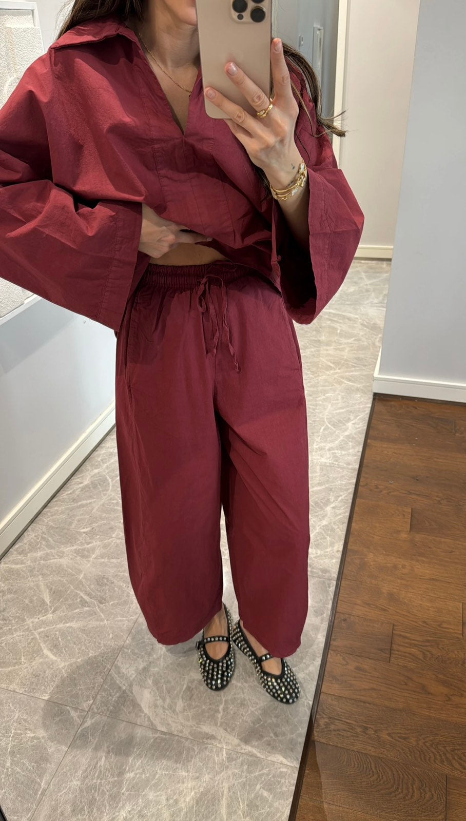 Burgundy Cotton Suit