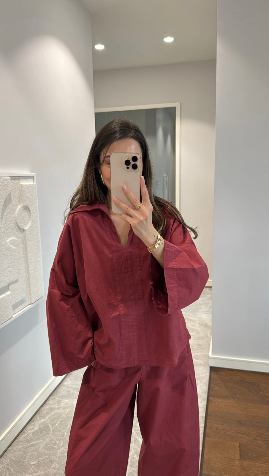 Burgundy Cotton Suit