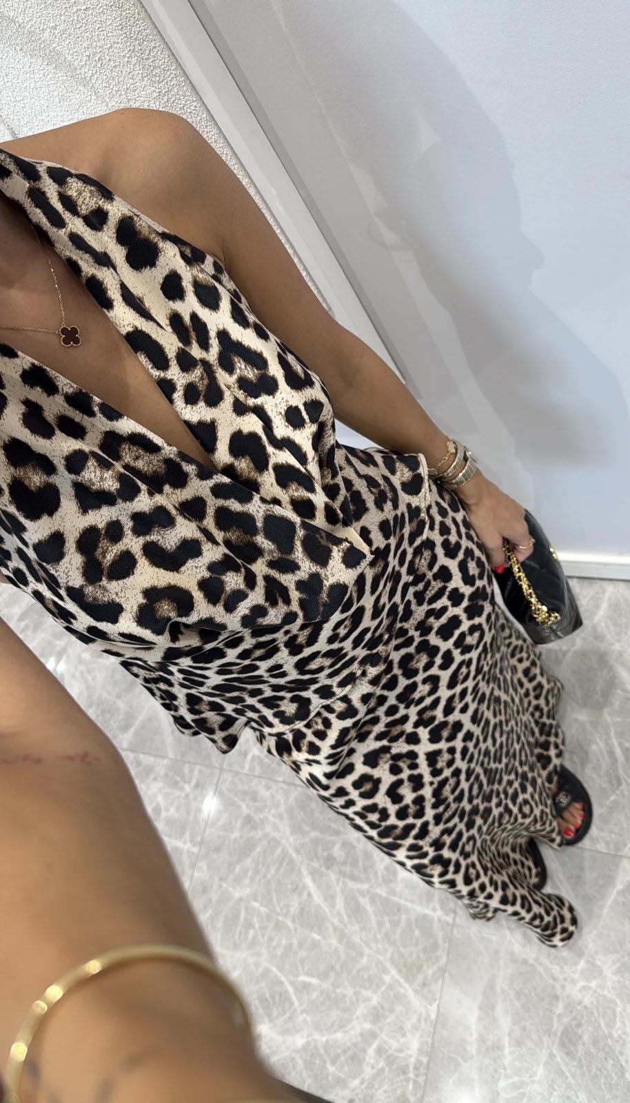 LEOPARD SATIN SUIT