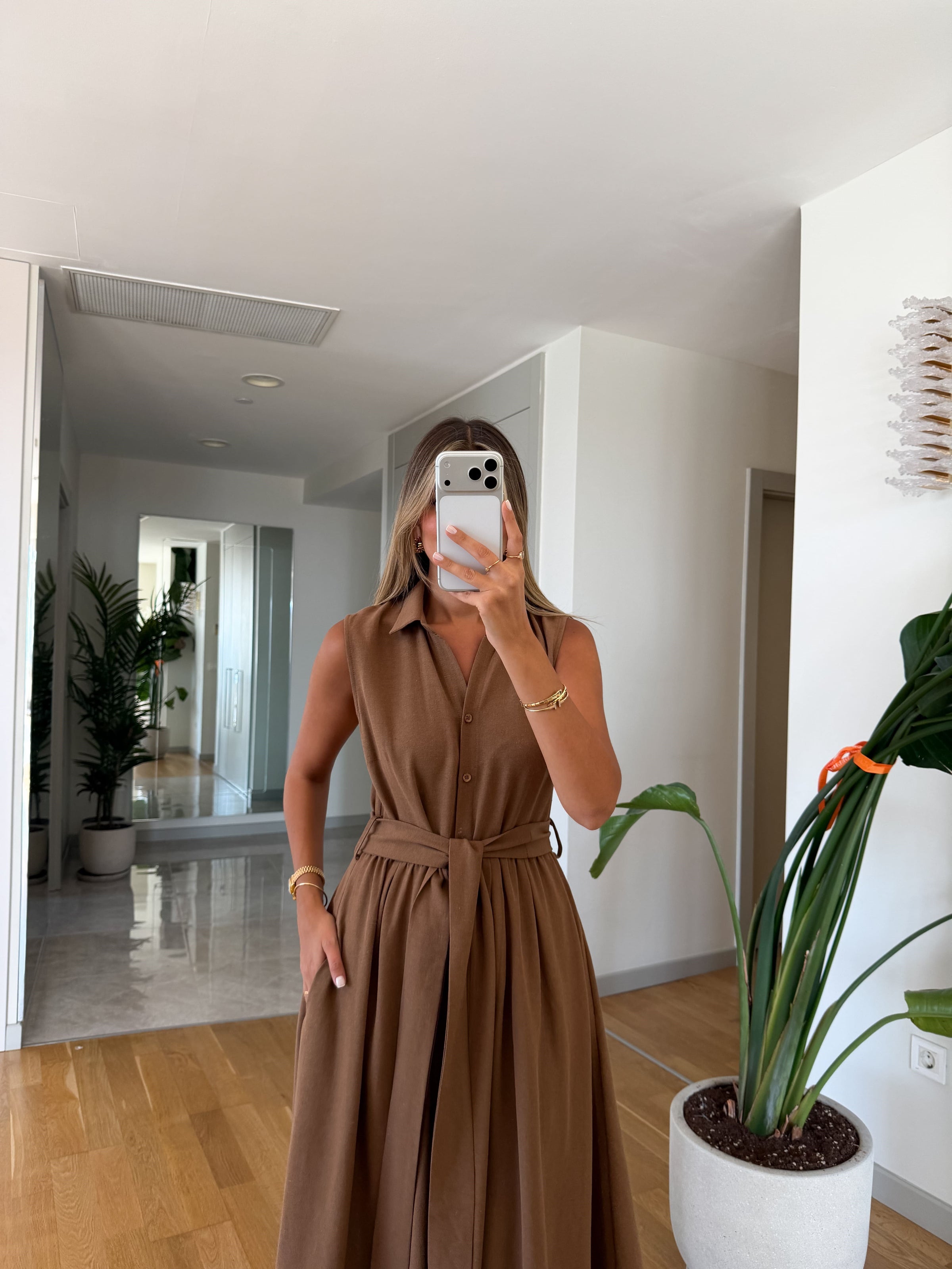 Wendy Linen Blend Sleeveless Shirt Haljina - više boja