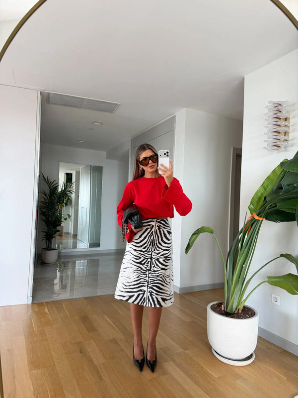 Zebra midi suknja - prednji izgled