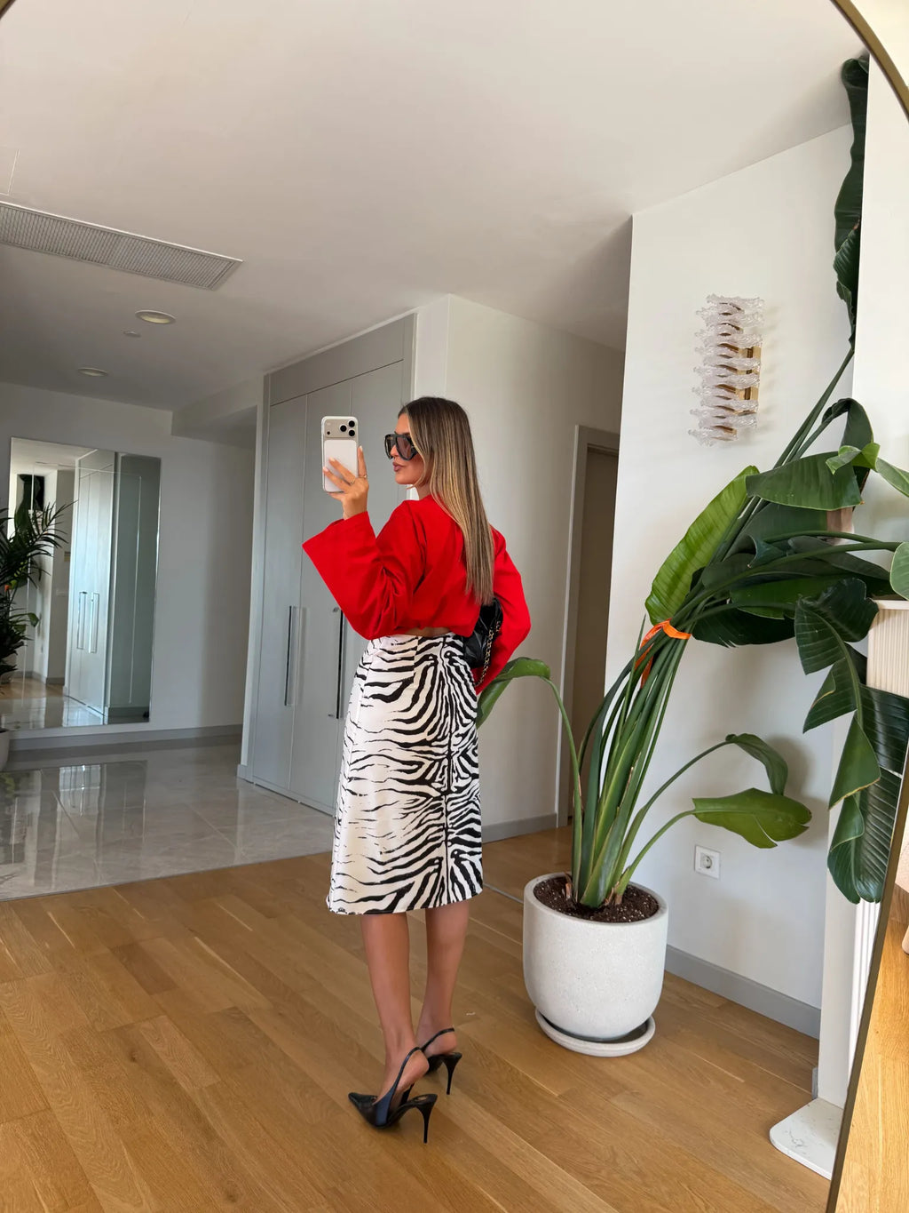 Zebra midi suknja - zadnji izgled