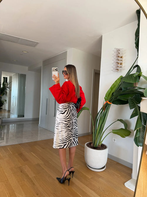 Zebra midi suknja - zadnji izgled