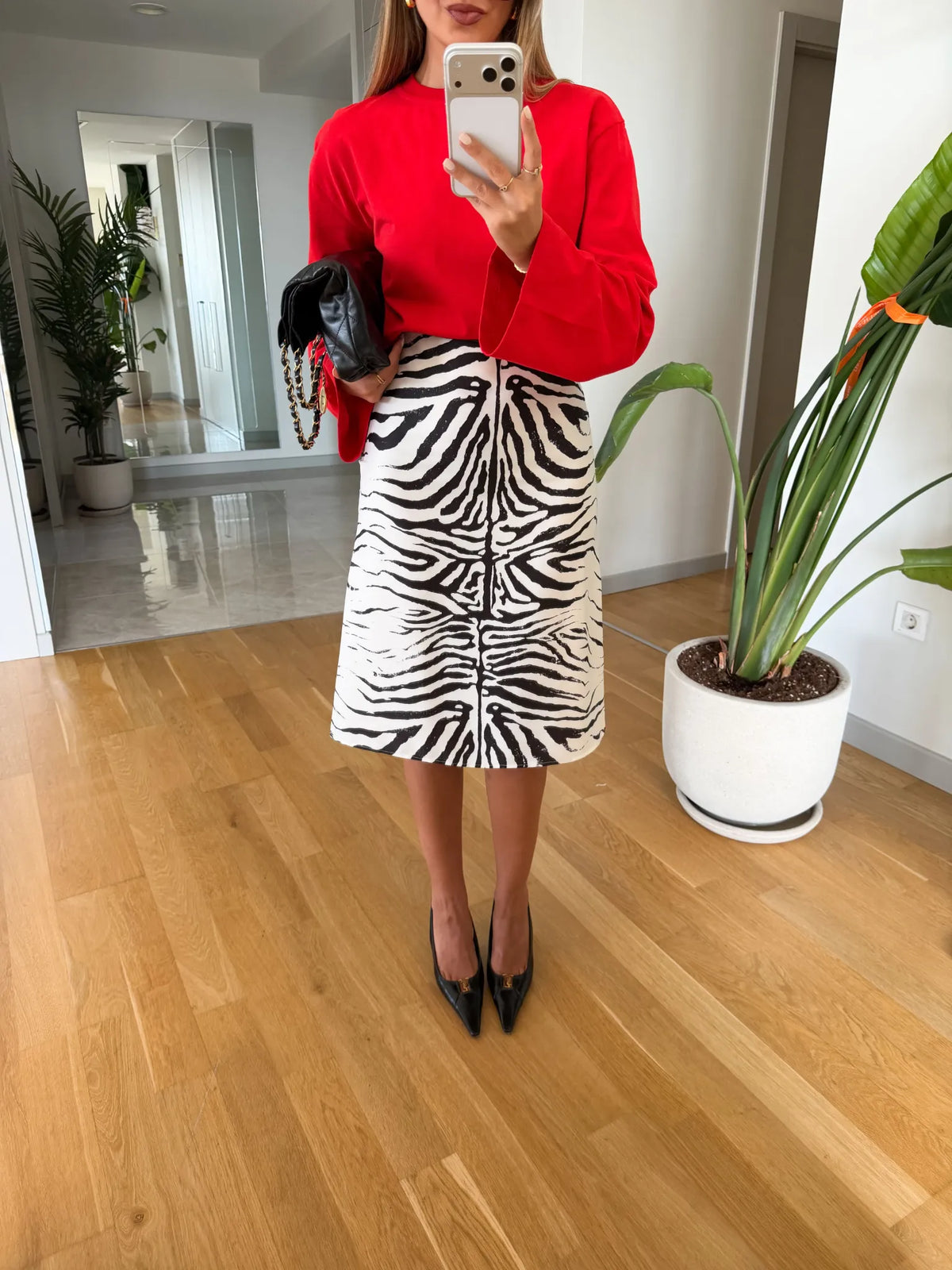 Zebra midi suknja - detalj