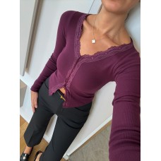 BLUZA DUG RUKAV BURGUNDY