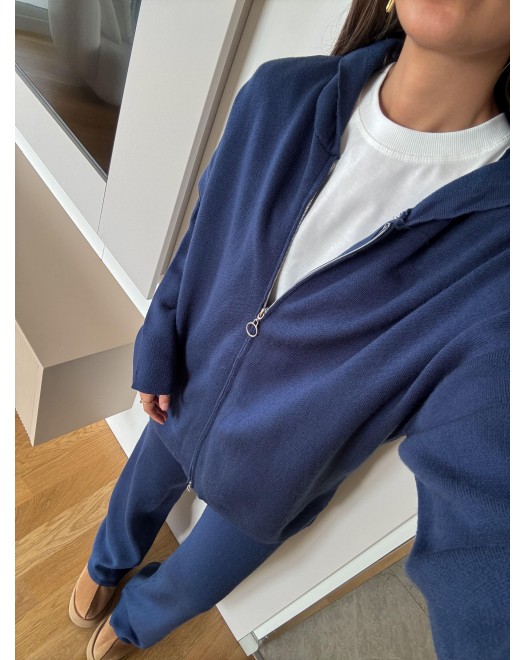 KNITWEAR ZIP SET INDIGO